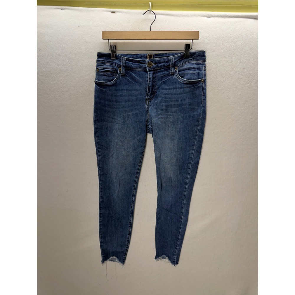 Kut from the Kloth Skinny‎ Jeans Womens 8 Blue Denim Raw Frayed Step Hem 3486